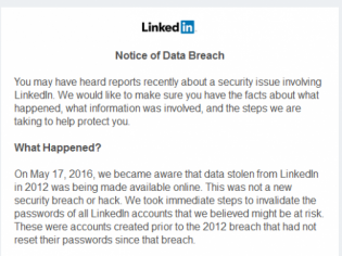 Notice Of Data Breach: Do Not Panic Dear LinkedIn Users! Notice Of Data Breach: Do Not Panic Dear LinkedIn Users!